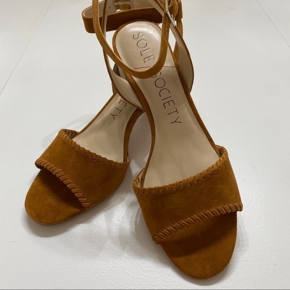 Sole Society Sylie Ankle Strap Sandal block size 8 1/2 - Picture 3 of 5